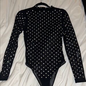 Black Studded Bodysuit